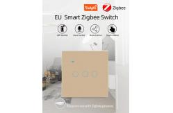 China Smart Zigbee Switch Gold EU / UK Standard 220V Wall Switch App Contorl supplier