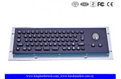 China Customizable Small Black Kiosk Metal Panel Mount Keyboard With Mini Trackball supplier