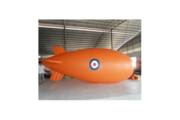 Inflatable advertising blimp / inflatable giant helium airplane / flying orange 5mL blimp