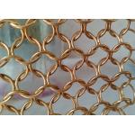 12mm Custom Metal Mesh Chain Mail Curtains Stainless Steel Gold Color for sale