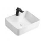 Glossy White Single Hole Hotel Round Ceramic Washbasin For Bathroom for sale