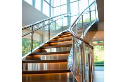 China Sleek Stainless Steel Handrails with 1050mm Height for Glass Staircase Applications supplier