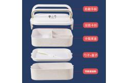 China Plastic Lunch Containers With 3 Compartments Dividers Lids supplier