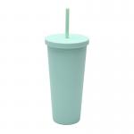 Wide Mouth Single Wall 24 Ounce Plastic Tumblers Clear Custom Plastic Tumbler Cups Bulk With Straw And Lid Standard Size Cupholder Friendly for sale