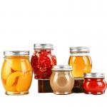Food Container Clear Glass Honey Jar With Metal Cover BPA Free Reusable for sale