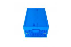 China Attached lids Plastic Collapsible Crates 600*400*265 mm Solid Bottom Mesh Body supplier