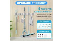 China 60cm Wall Mount Stainless Steel Mop and Broom Holder Organizer supplier