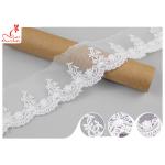 Vietnam Floral Nylon Mesh Lace Trim With Cotton Embroidery Patterns