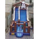 Outdoor Blue / Green PVC Tarpaulin Inflatable Bouncer Slide For Kids for sale