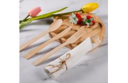China 100% Bamboo Forks Spoons Knives Cutlery Compostable Biodegradable Utensils Set supplier