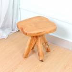 Cedar Irregular Triangle Support Solid Wood Stool 38cm Height NC Mahogany for sale