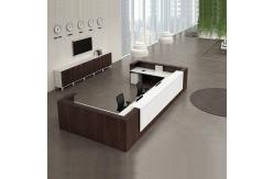 China Salon Front Office Reception Desk Modern Style With Melamine Panel supplier