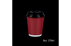 China Compostable Red Coffee Disposable Paper Cusp With Lid For Hot Beverages supplier