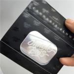 Matte Black Surface Plastic Pouches Packaging Spot UV Transparent Clear Front Window