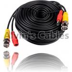 20 Meters BNC Coaxial Cable DC Power Cable Black Color For CCTV Camera DVRs for sale