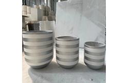 China Fading Resistant Fiber Clay Planters For Balconies Easily Cleaned supplier