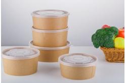China Custom Disposable Recyclable Paper Lunch Bowls With Lid For Hotel / Household supplier
