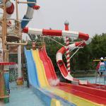 Customized Fiberglass Water Slide Colorful Playground Slide Into Pool For Exciting for sale