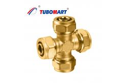 China 12mm Compression Pex Fittings Chrome Plated Compression Brass Fitting supplier