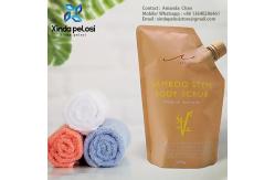 China Waterproof Recyclable Refillable Liquid Shampoo Stand Up Packaging Kraft Paper Pouch With Spout supplier
