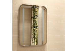 China Defogger Vanity Mirror With Lights Time Display Touch Screen Wall Mirror supplier