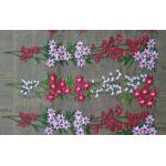 Romantic 3D Flower Embroidered Tulle Lace Fabric , Embroidered Net Fabric Cloth for sale