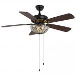 Hotel Villa Apartment Craft 4100K 1320mm Ceiling Fan Crystal Ceiling Fan With Remote for sale