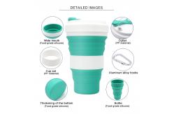 China SGS Collapsible Silicone Drinking Coffee Cup 550ML With Lid supplier