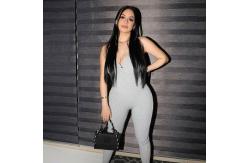 China Ribbed Sexy Women Bodycon Jumpsuit Backless Bodycon Jumpsuit supplier