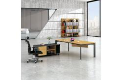China L Shaped Yellow Desktop Luxury Modern Executive Desks MFC Director Tables supplier