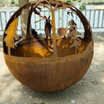 Heavy Duty Rustic Red Corten Steel Fire Bowl Fuel Type Wood / Gas / Propane Wood Burning for sale