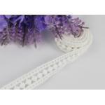 1.5cm Width Chemical Eyelet Cotton Lace Trim With Concise Quadrate / Dot Design for sale