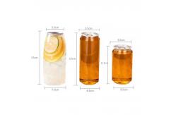 China 210ml 350ml 500ml Clear Plastic Beer Cans / Juice Cans Custom supplier