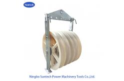China MC Nylon Wheels Conductor Stringing Pulley Blocks With Galvanized Steel Frame supplier