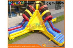 China Funny Commercial Inflatable Slide For Kids , Three Lane Inflatable Dry Slide supplier