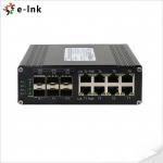 8W Max Industrial Ethernet Switch 8 Port RJ45 Gigabit + 4 Port 1G SFP + 2 Port 10G Fiber for sale