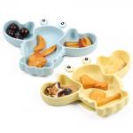 Crab Silicone Baby Feeding Set Suction Bowls And Plates Blue Yellow for sale