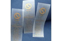 China BV Washable Transparent TPU Screen Printing Clothing Labels supplier