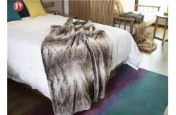 China Soft classic Gray Faux Fur Blanket Chinchilla Stripes Throw Winter OEM/ODM Accepted supplier