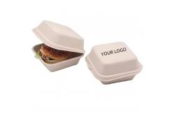 China Biodegradable Bagasse Burger Box Customized Fast Food Box Folders and Plastics Liner supplier