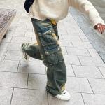 Custom Men Joggers Jeans Cargo Pant Flared Baggy Oversized Streetwear Sweatpants Men Casual Sweat Track Jeans Pants for Men for sale