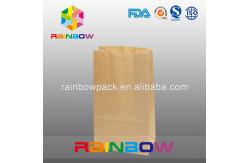 China Take Away Fast Food Paper Bag Packaging , Bread Flat Bottom Pouches Grease Proof supplier