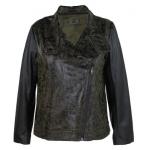 Black Color Cool Ladies PU Jackets With Zipper Button Front Size XS~XXXL for sale