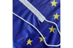 China 2x3 Foot European Union Flag Shinning Polyester Canvas Header and Rope Customized supplier