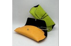 China Fabric PU Leather Soft Sunglasses Case 18CM Resist Compression Folding Glasses Case supplier