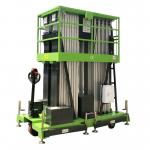 Triple Mast Manual Punshing Mobile Aerial Work Platform 12m Lifting Table 300Kg Loading Capacity for sale