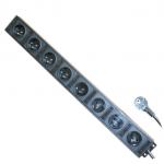 Multi Outlet France 8 Outlet Power Strip , Aluminum Shell Surge Protector Power Bar for sale