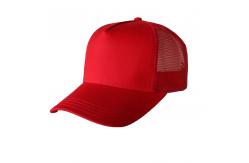 China Beautiful Red Blank Mesh Trucker Cap , Premium Design Mens 5 Panel Caps supplier