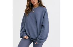 China Oversize Plain Crew Neck Sweatshirt Dropped Shoulder Sweatshirt In Elephant Gray supplier