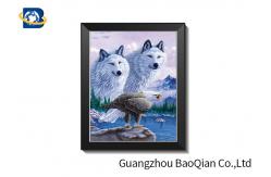 China Lovely 3d Animal Picture With Black Frame , Lenticular 3d Stereograph Printing supplier